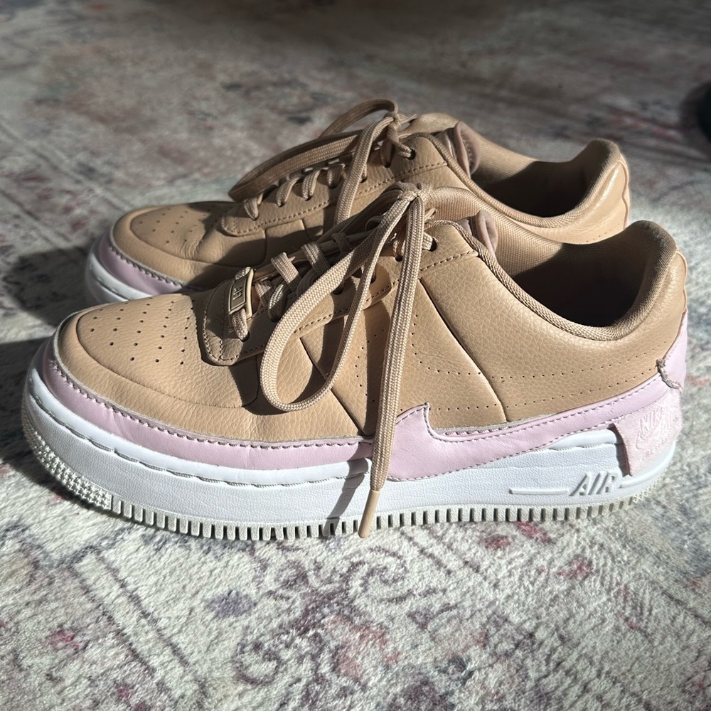 Nike Beige and Light Pink Air Force 1’s